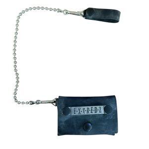 Vintage Extredz Recycled Rubber Chain Wallet 4” Black Made in Canada Y2K 00s